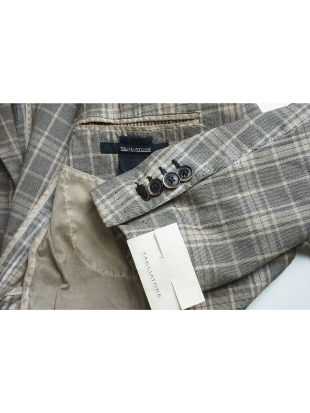 Tagliatore Brown Plaid 100% Cotton Sport Coat Jacket Sz 40R US Brand New